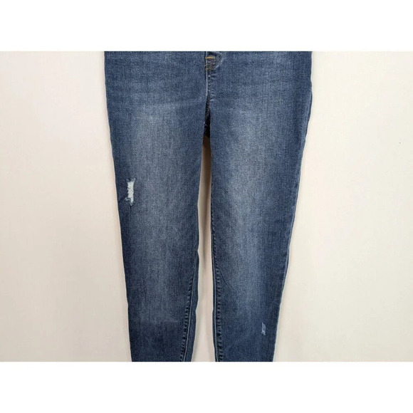 SPANX Distressed Skinny Pull On Elastic Waist Pants Raw Ankle Jeggings Jeans M - Picture 8 of 16